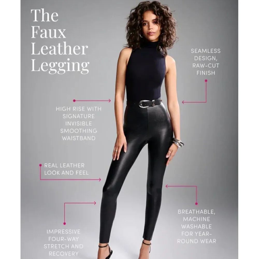 NWT! Commando Black Faux Leather Legging Size 1X